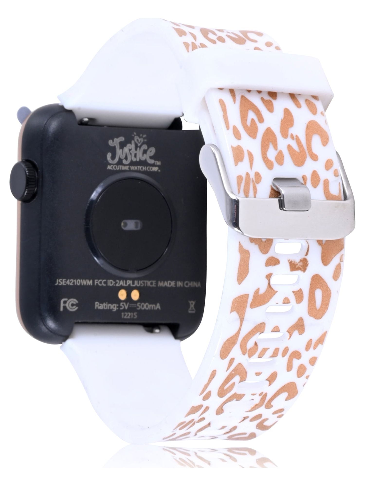 Justice Female Tween Smart Watch with Leopard Silicone Strap (JSE4210WM) - Image 4