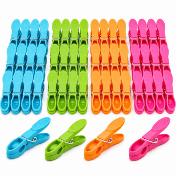 Kawihcie Plastic Laundry Clothes Pins, Multicolor, 48 Count