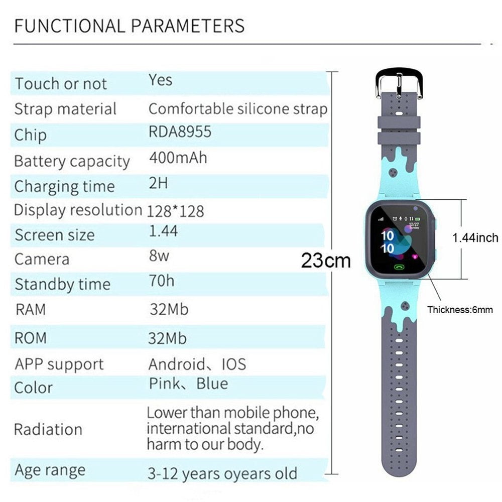 KEINXS Kids Smart Watch Waterproof with LBS Tracker Phone Smartwatch Touch Screen Sport Smartwatch with Voice Chat SOS Help Anti-Lost Calling Phone Watches for Girls Boys Children Teen Student - Image 5