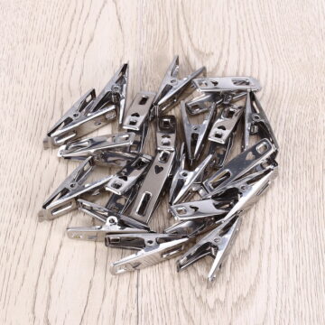 KHBUAB Stainless Steel Clothes Peg Metal Clips Silver 40Pcs Multifunctional