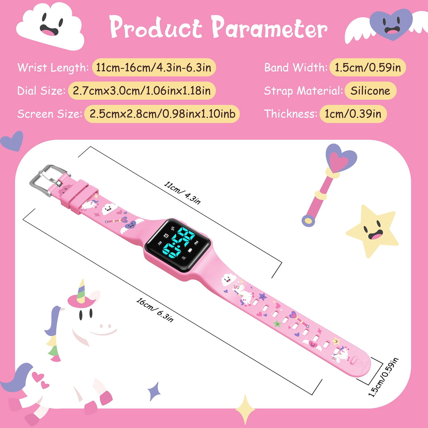 Kids Potty Training Watch Music Reminder Timer Watch with Countdown/Alarm Clocks/Music,Toilet Training Watch for Girls Boys Waterproof Rechargeable Gift for Kids - Image 2