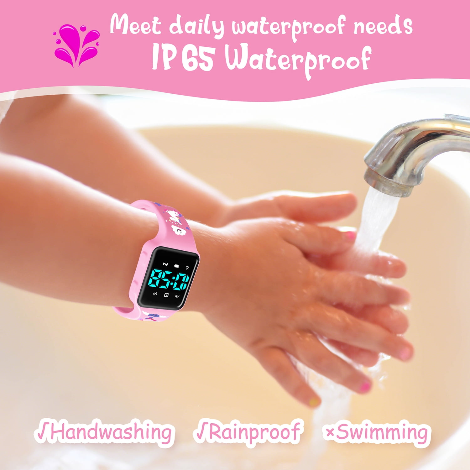 Kids Potty Training Watch Music Reminder Timer Watch with Countdown/Alarm Clocks/Music,Toilet Training Watch for Girls Boys Waterproof Rechargeable Gift for Kids - Image 3