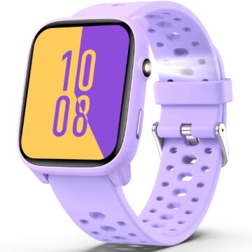 Kids Smart Watch 1.85" Upgrade - Fitness Tracker with Heart Rate Sleep Monitor Pedometer, 100+ Sports Modes, 12 Puzzle Games, Activity Tracker for Boys Girls Teens Aged 6-15 Outdoor Fun (Purple)