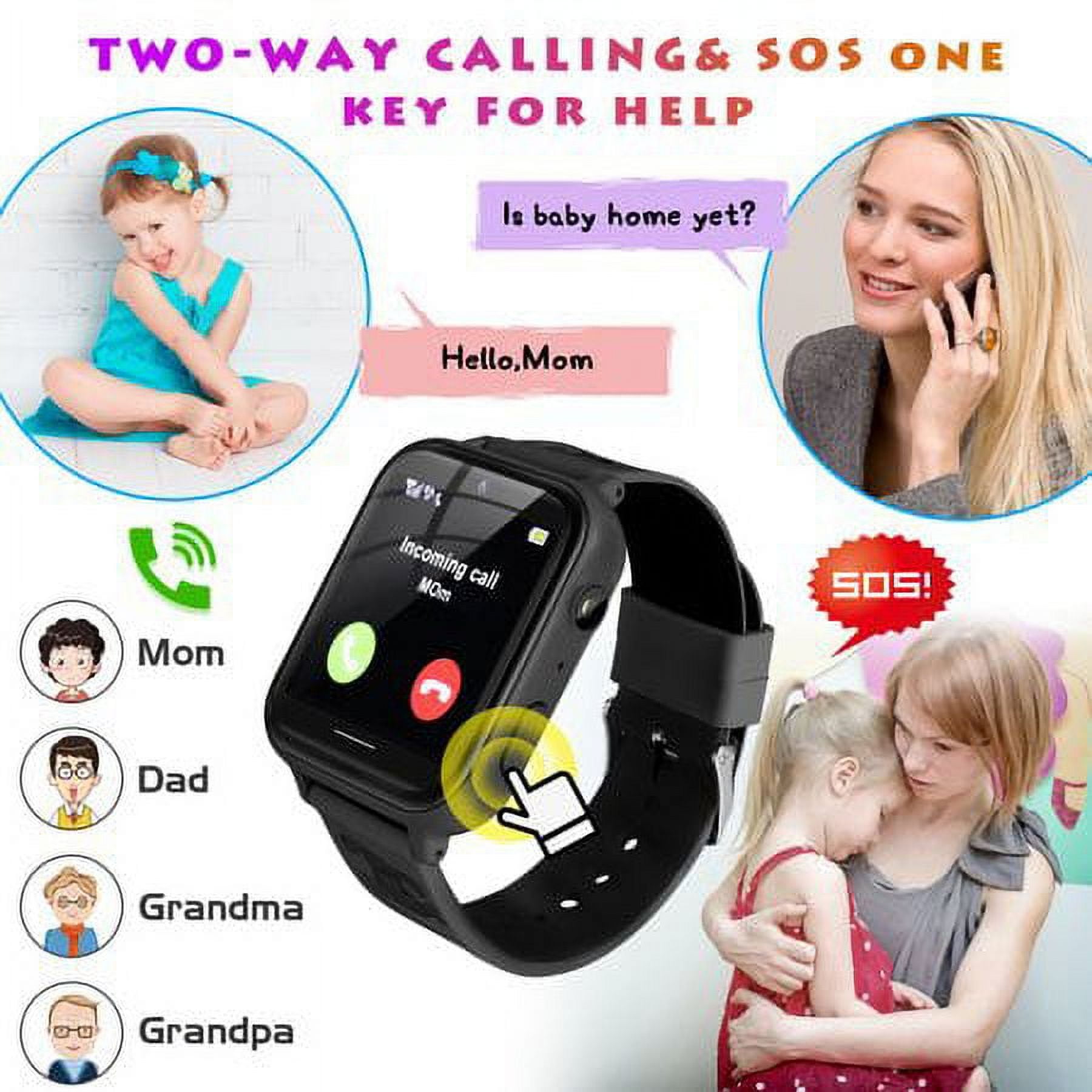 Kids Smart Watch for Boys Girls, Kids Smartwatch with Call SOS 10 Games Camera Music Player Calculator Touch Screen Wristwatch(with 1GB SD Card), Birthday Gift for Kids Aged 4-12 (Black) - Image 5
