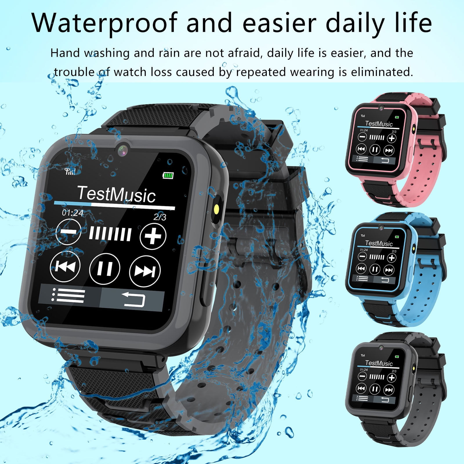 Kids Smart Watch with Games, Music Player, Camera, Flashlight, habit Trainer, Parental Control, SOS Call, and Water Resistant Design for Children - Image 4