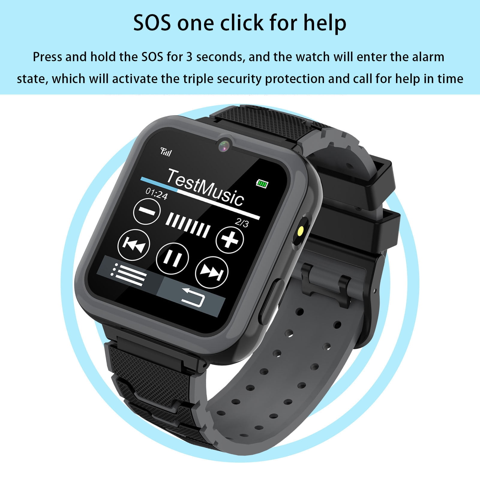 Kids Smart Watch with Games, Music Player, Camera, Flashlight, habit Trainer, Parental Control, SOS Call, and Water Resistant Design for Children - Image 5