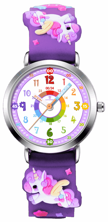 Kids Watch 3D Cartoon Watch Rainbow Dial Waterproof Watch for Girls Analog Watch with Quartz Movement Christmas Gift for Kids Age 4-12