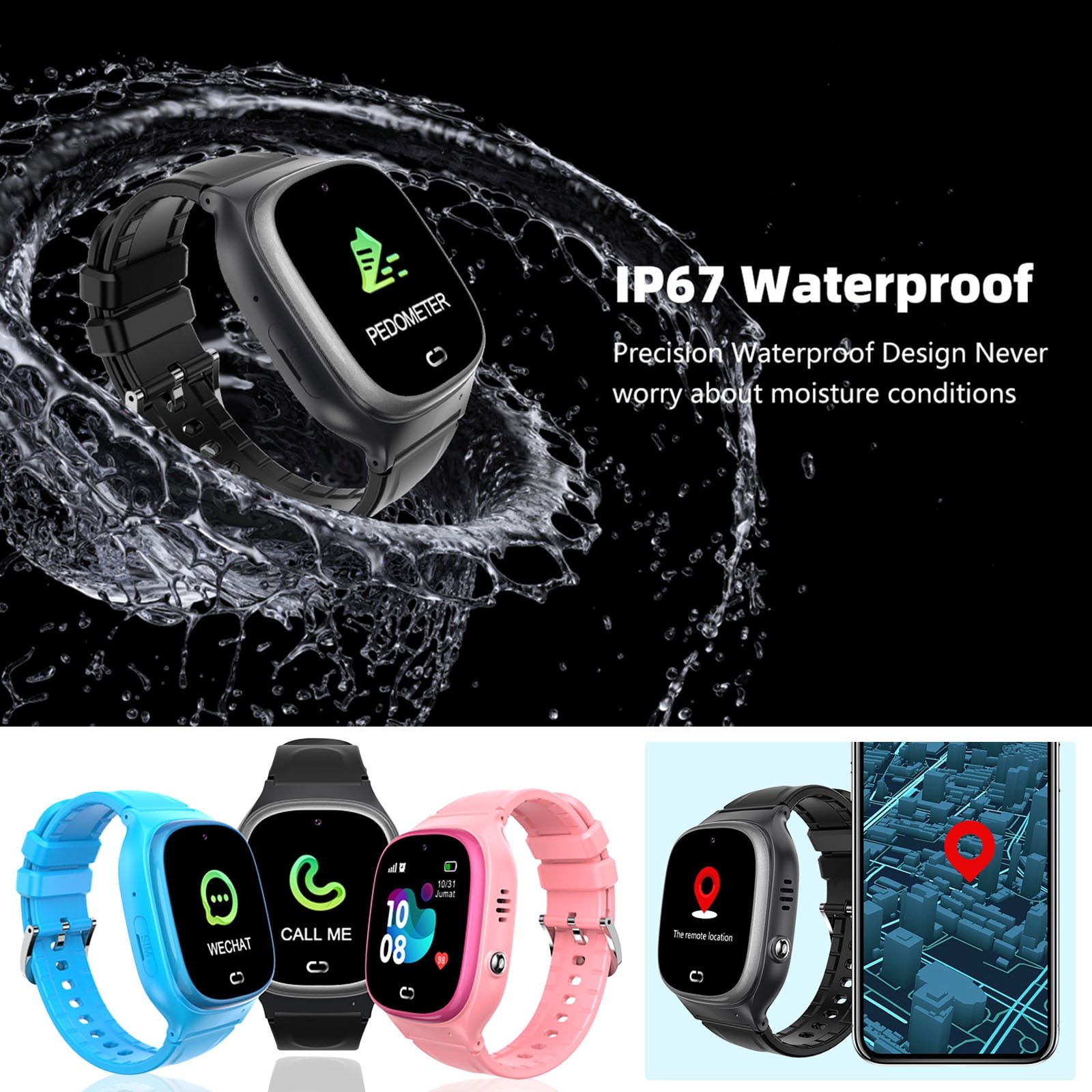 Kids Waterproof Smart Watch Smart Watch for Kids Touchscreen Kids Watches with Video Alarm Camera Toys for Girls Boys 3-12 Years Old Birthday - Image 4