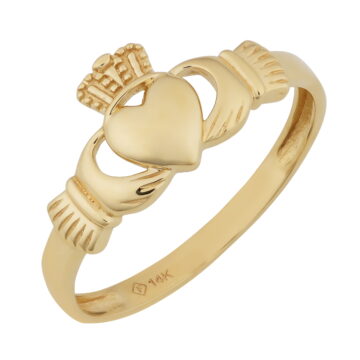 KoolJewelry 14k Yellow Gold High Polish Claddagh Ring (size 5 - 9) | Jewelry for Women