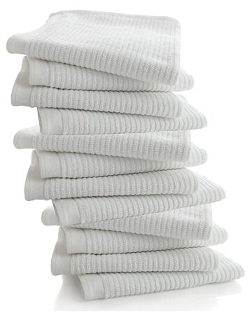 Living Fashions 12 Pack Bar Towels - Bar Mop Cleaning Kitchen Towels - Premium Cotton Dish Towels, Size 16" x 19"