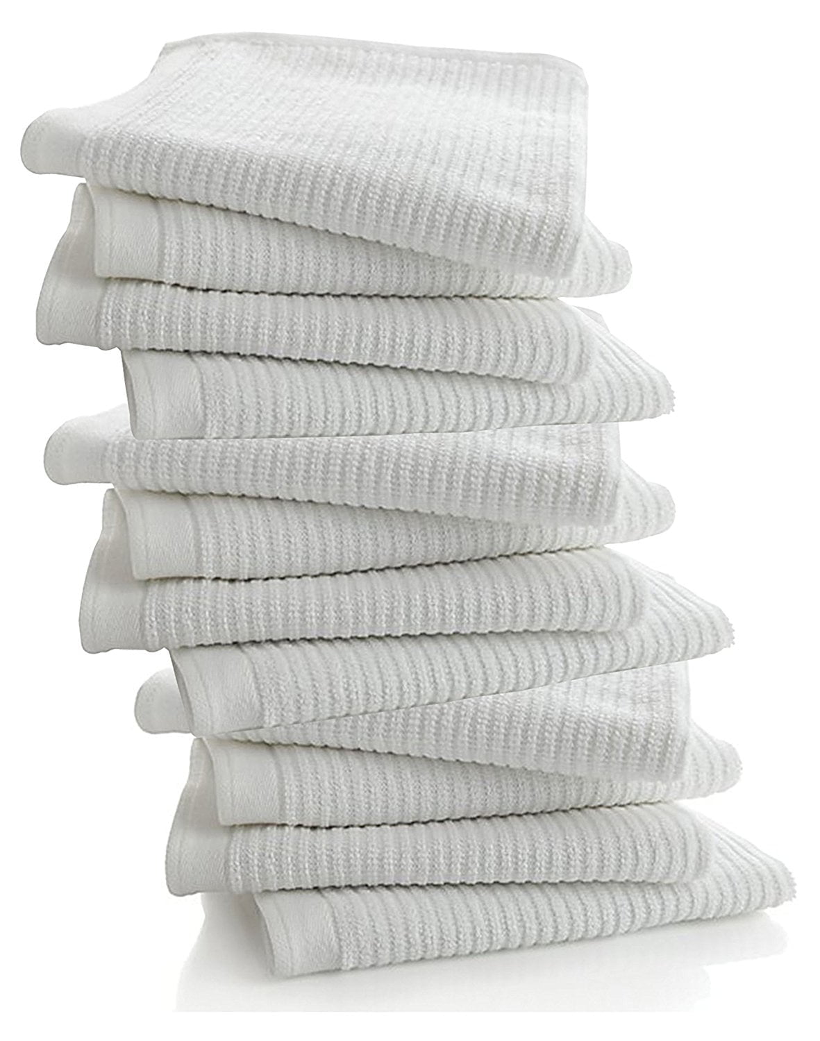Living Fashions 12 Pack Bar Towels - Bar Mop Cleaning Kitchen Towels - Premium Cotton Dish Towels, Size 16" x 19"