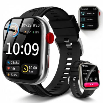 Lmcpa 2.01 inch Smart Watch for Android and IPhone, Smartwatch for Women Men with 120+ Modes, Fitness Trackers with Bluetooth Call / IP68 Waterproof, Best Gift, Black