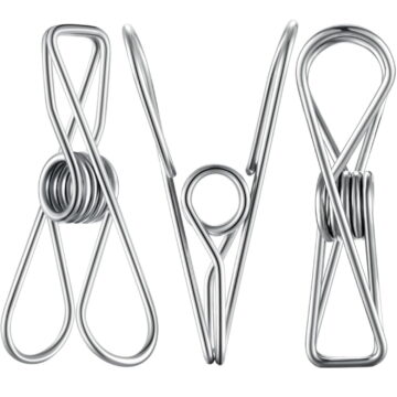 LQQBOX Laundry Clothes Pins Clips 20 Pcs, Stainless Steel Laundry Peg Metal Clip Clothespins for Hanging, Outdoor Clothesline, Snack Bags, Towel, Pictures, Office