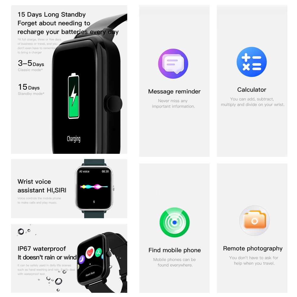 LRSE Smartwatch for Men and Women, 1.81-Inch Smart Watch for Android and Ios, Watch with Bluetooth Calling, Waterproof Sports Fitness Tracker, Black - Image 3