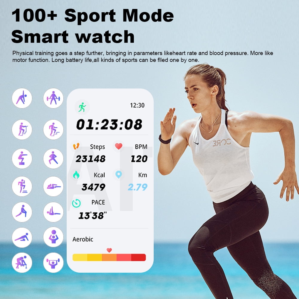 LRSE Smartwatch for Men and Women, 1.81-Inch Smart Watch for Android and Ios, Watch with Bluetooth Calling, Waterproof Sports Fitness Tracker, Black - Image 2
