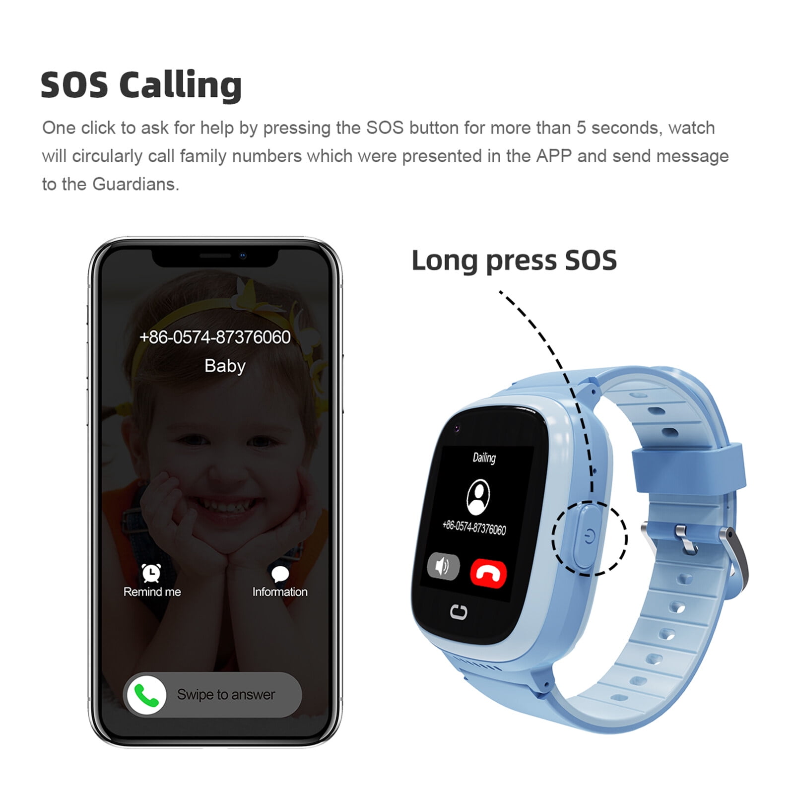 LT30 4G Kids Smart Phone Call Watch Video Chat LBS GPS WiFi SOS Monitor Camera IP67 Waterproof Clock Child Voice Chat Baby Smartwatch With SIM Card Slot - Image 4