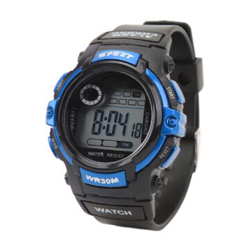 M Buder Sports Watch Digital LCD Electronic Watch Luminous Men Watch for Outdoor Activities 9.65 inches / 24.5 cm Blue[cite: 1]