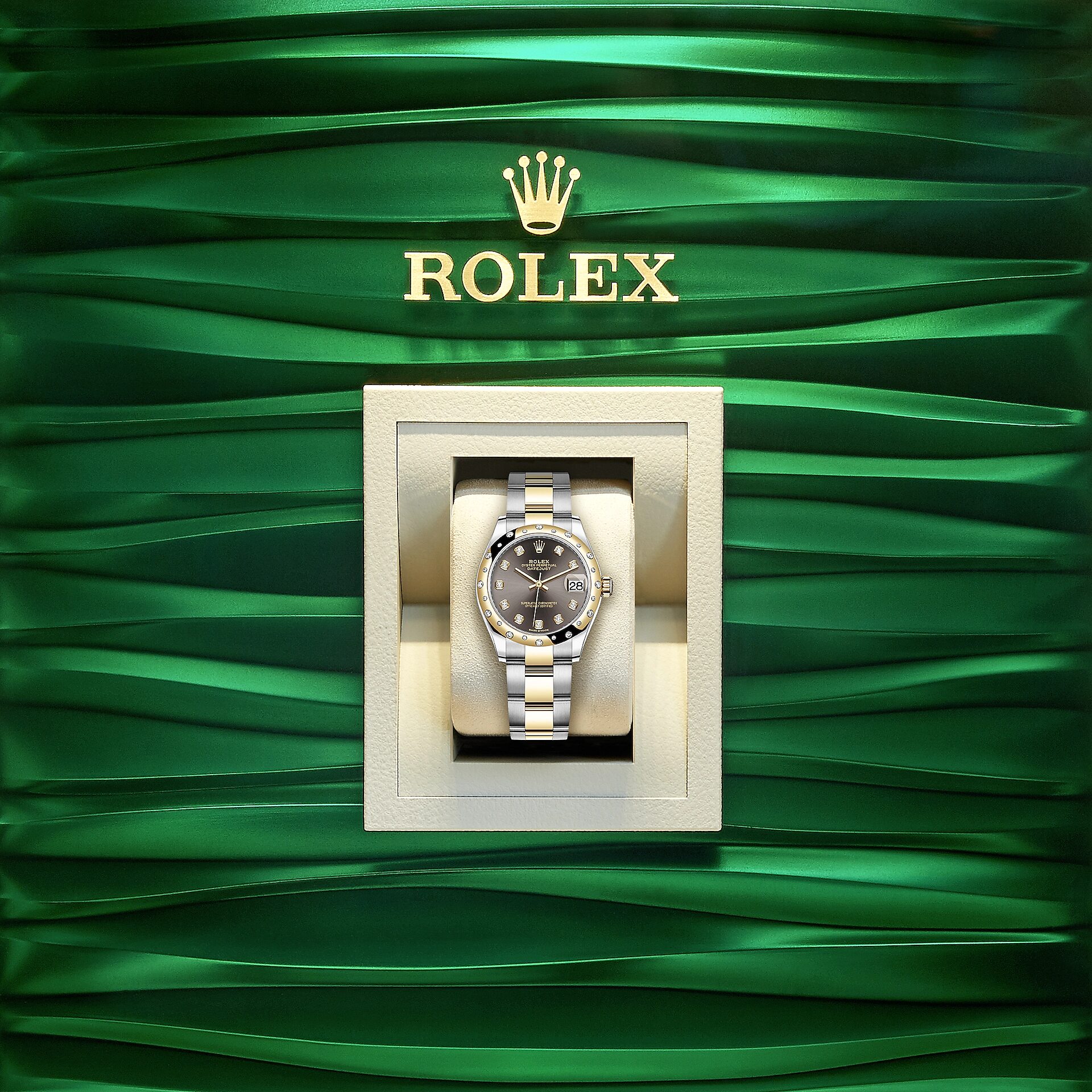 Rolex Datejust 31, Oystersteel, 18kt Yellow Gold and diamonds, Ref# 278343RBR-0021 1:1 - Image 5