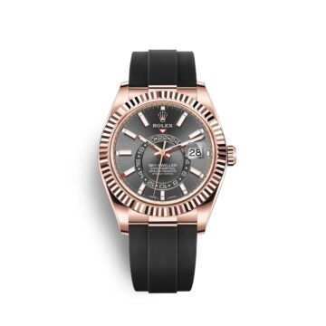 Rolex Sky-Dweller 42mm, 18k Everose Gold, Oysterflex, Ref# 326235-0006 1:1