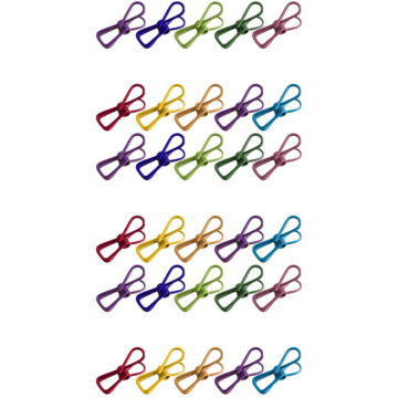 Masteelf 150 pcs in 1 Set Stainless Steel Clip Strong Spring Solid Multi-Purpose Colorful Utility Steel Wire Clips Pegs Holders for Home Sun Sheets(Assorted Color)