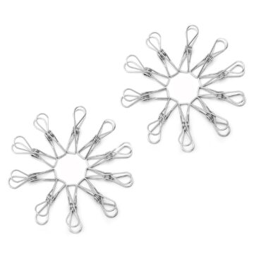 Metal Wire Clips Clamps Stainless Steel Washing Line Clothes Pegs Hang Pins TAPDRA Spare Part