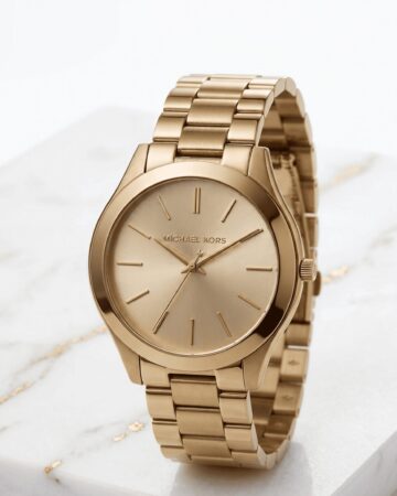 Michael Kors Women's Slim Runway Gold-Tone Watch 42mm MK3179
