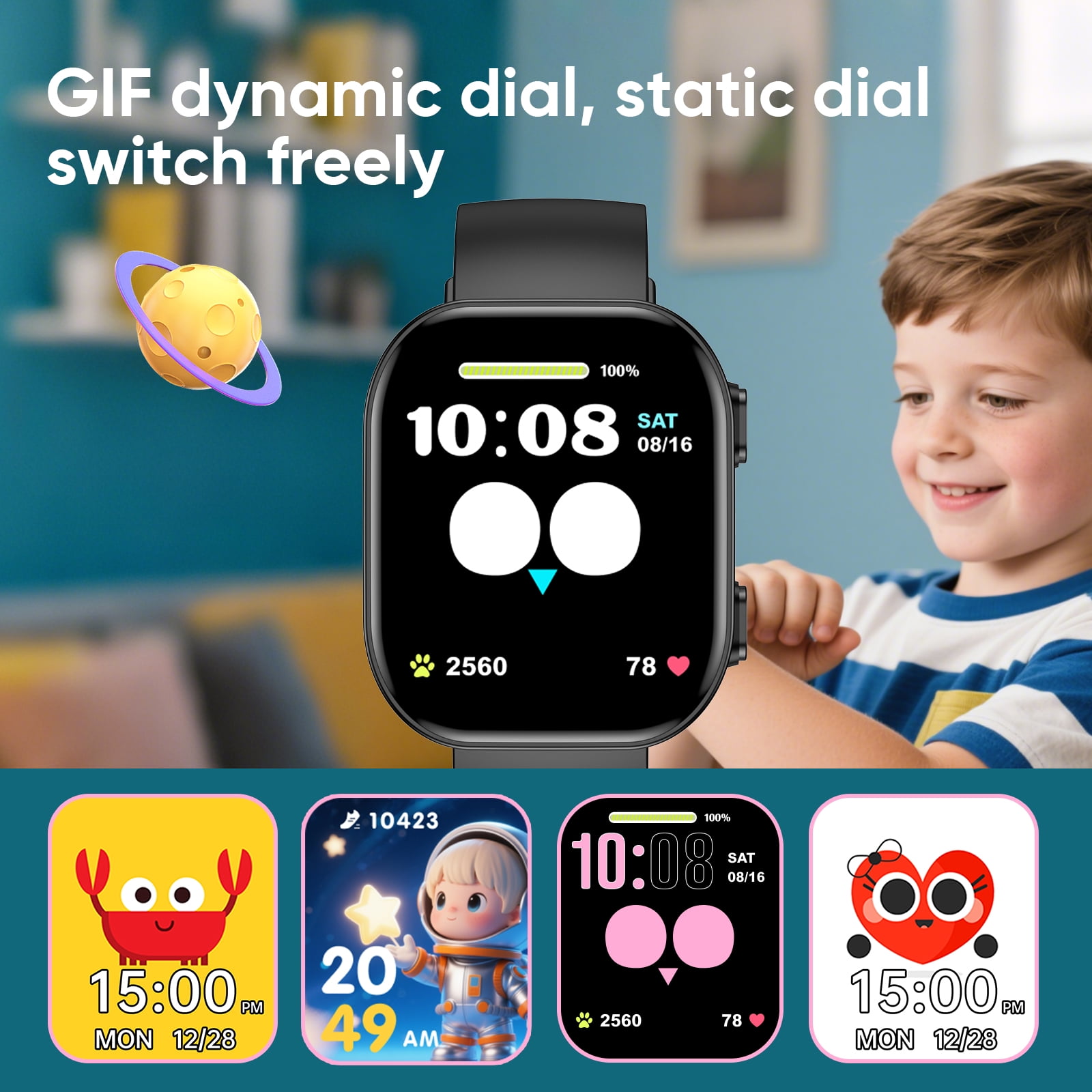 Mingdaln Kids Smart Watch Gift for Age 5-12, 13 Games HD Touch Screen Watches with Music Player Pedometer Flashlight 12/24 hr Educational Toys Birthday Gifts for Ages 7 8 9 10 - Image 3