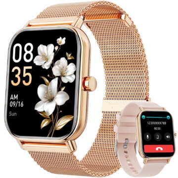Mingdaln Smart Watch fits for Android and Iphone, IP68 Waterproof, Suitable for Women Men 100+Sports Modes 1.85 inch Fitness Tracker, with Answer/Make Calls/Message Reminder, （Two watch straps）