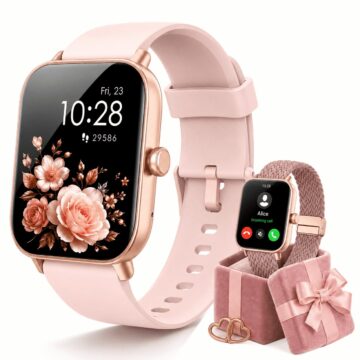 MiracoRun Smart Watch for iPhone & Android, 1.8" HD Display, Customized Watch Face, Bluetooth Calling and Texts, Women’s Health Tracking, IP68 Fitness Smartwatch- Rose Pink