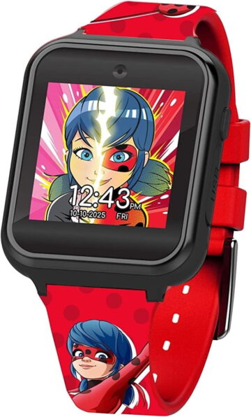 Miraculous Kids Interactive Smartwatch with Touchscreen, Interchangeable Watch Faces, Selfie Cam, Alarm and Timer, and More, with Red Silicone Band (MRC4010WM )