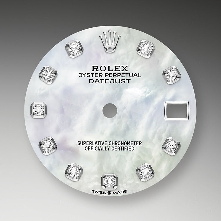 Rolex Datejust 31, Oystersteel, 18kt White Gold and diamonds, Ref# 278384RBR-0008 1:1 - Image 2