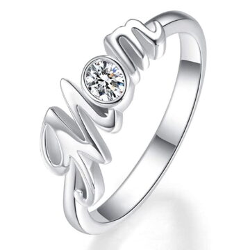Mother's Day Gifts for Women, I Love You Mom Ring 925 Sterling Silver Mom Mother Rings Women Jewelry Gifts for Mom Mama Nana