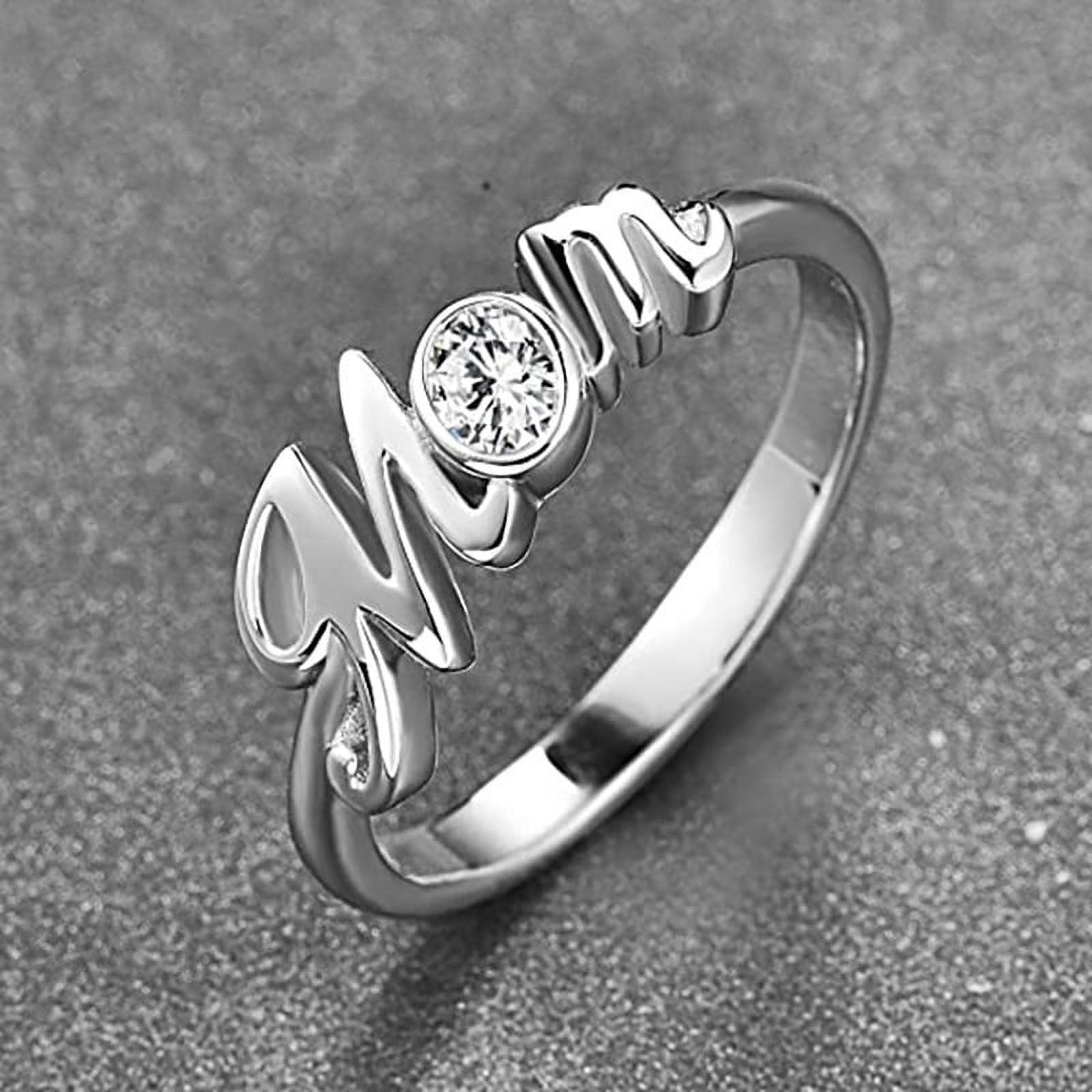 Mother's Day Gifts for Women, I Love You Mom Ring 925 Sterling Silver Mom Mother Rings Women Jewelry Gifts for Mom Mama Nana - Image 2
