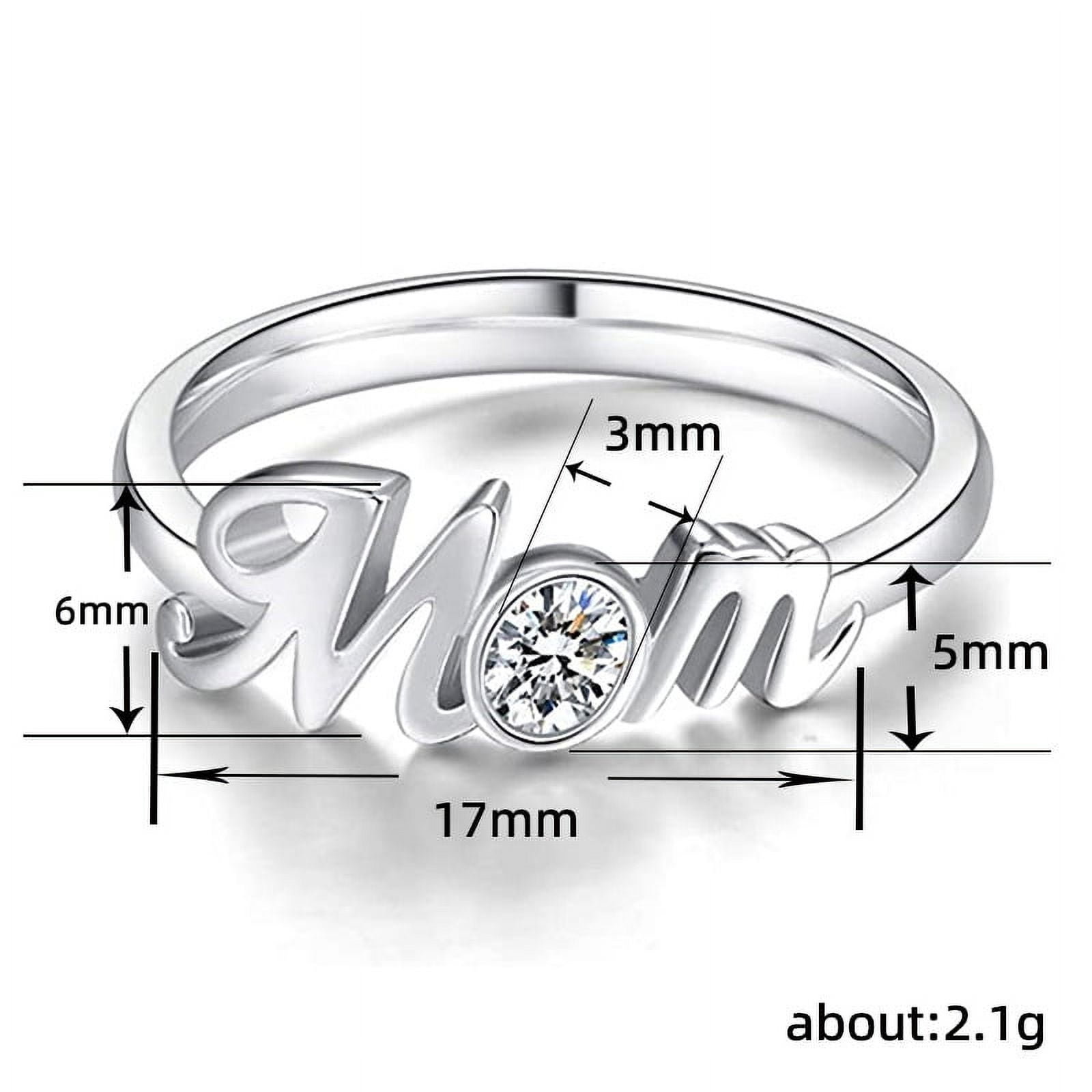 Mother's Day Gifts for Women, I Love You Mom Ring 925 Sterling Silver Mom Mother Rings Women Jewelry Gifts for Mom Mama Nana - Image 3