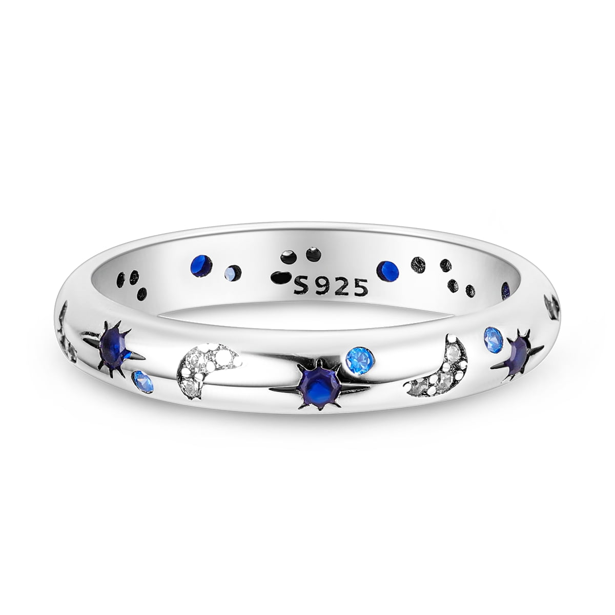 MULA Original Sparkling Starry Night 925 Sterling Silver Finger Ring Blue AAA CZ For Women Jewelry Birthday Gift - Image 5