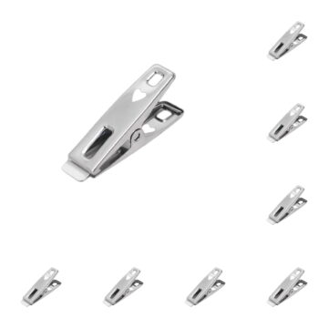 Multi Functional Stainless Steel Drying Clamp, Windproof Laundry Clips For Clothes And Quilt, Creative Fixed Household Hanger Tool (Multicolor ,10pcs)