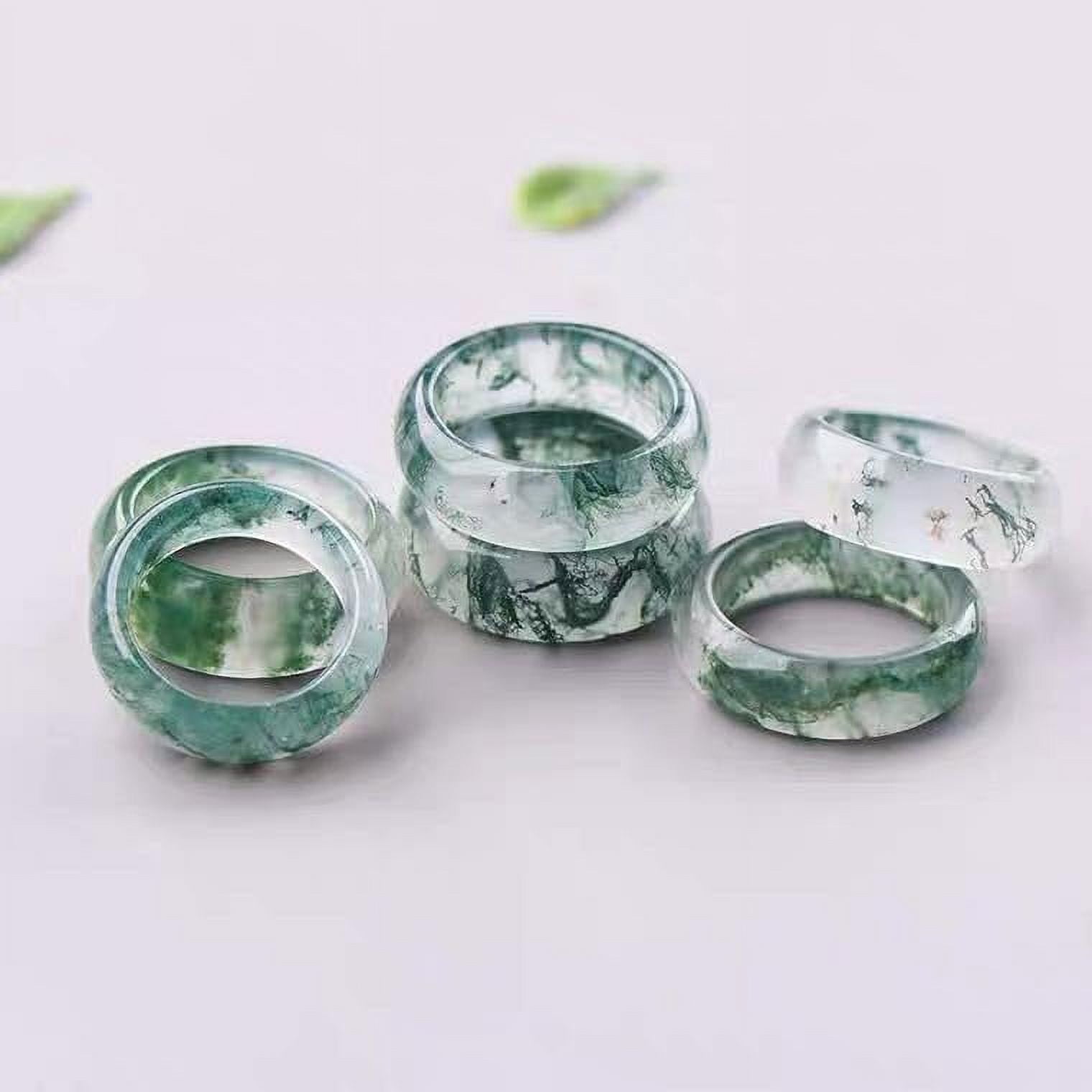 Natural Moss Agate Ring for Women & Men Natural Green Gemstone Rings Agate Jewelry Gift - Image 5