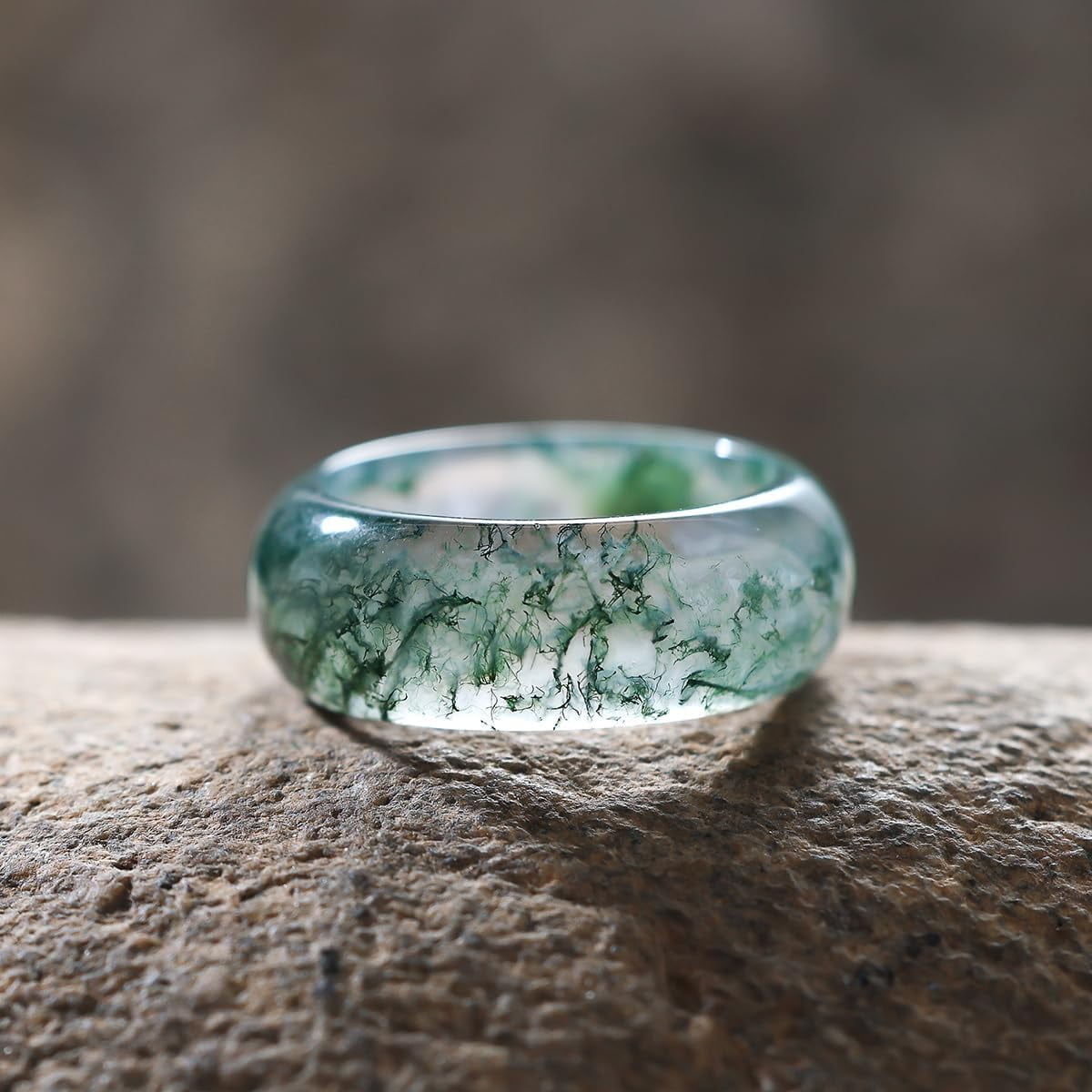 Natural Moss Agate Ring for Women & Men Natural Green Gemstone Rings Agate Jewelry Gift - Image 3