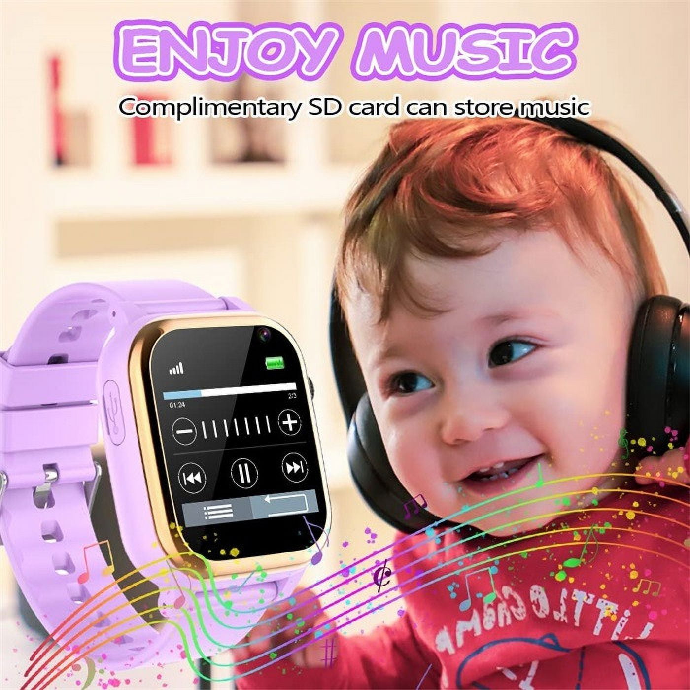 Nmdmisc Kids Game Smart Watch Gift for Girls Age 6-12,14 Puzzle Games HD Touch Screen Kids Watches with Video Camera Music Player Pedometer Flashlight 12/24hr Toys for Girls - Image 3