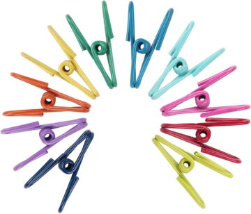 Olibuy 30 Pack Multi-Purpose Clothesline Utility Clips, Steel Wire Clips, Clothes Pins Metal Clips for Hanging Random Colors