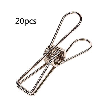 Osdhezcn 20 Pcs Multipurpose Clothespins Windproof Steel Wire Clips Drying Pegs Clamps