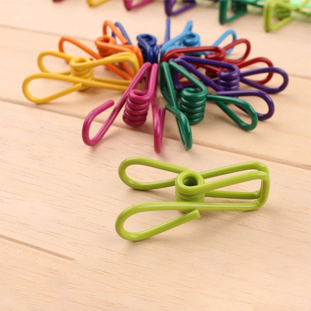 Mobutofu 50-Pack Colorful Windproof Clothes Pins with Gear Design, Laundry Clips for Home and Outdoor Use