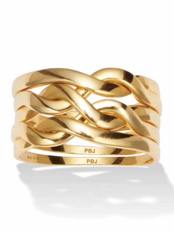 PalmBeach Jewelry 14k Yellow Gold-plated Puzzle Ring