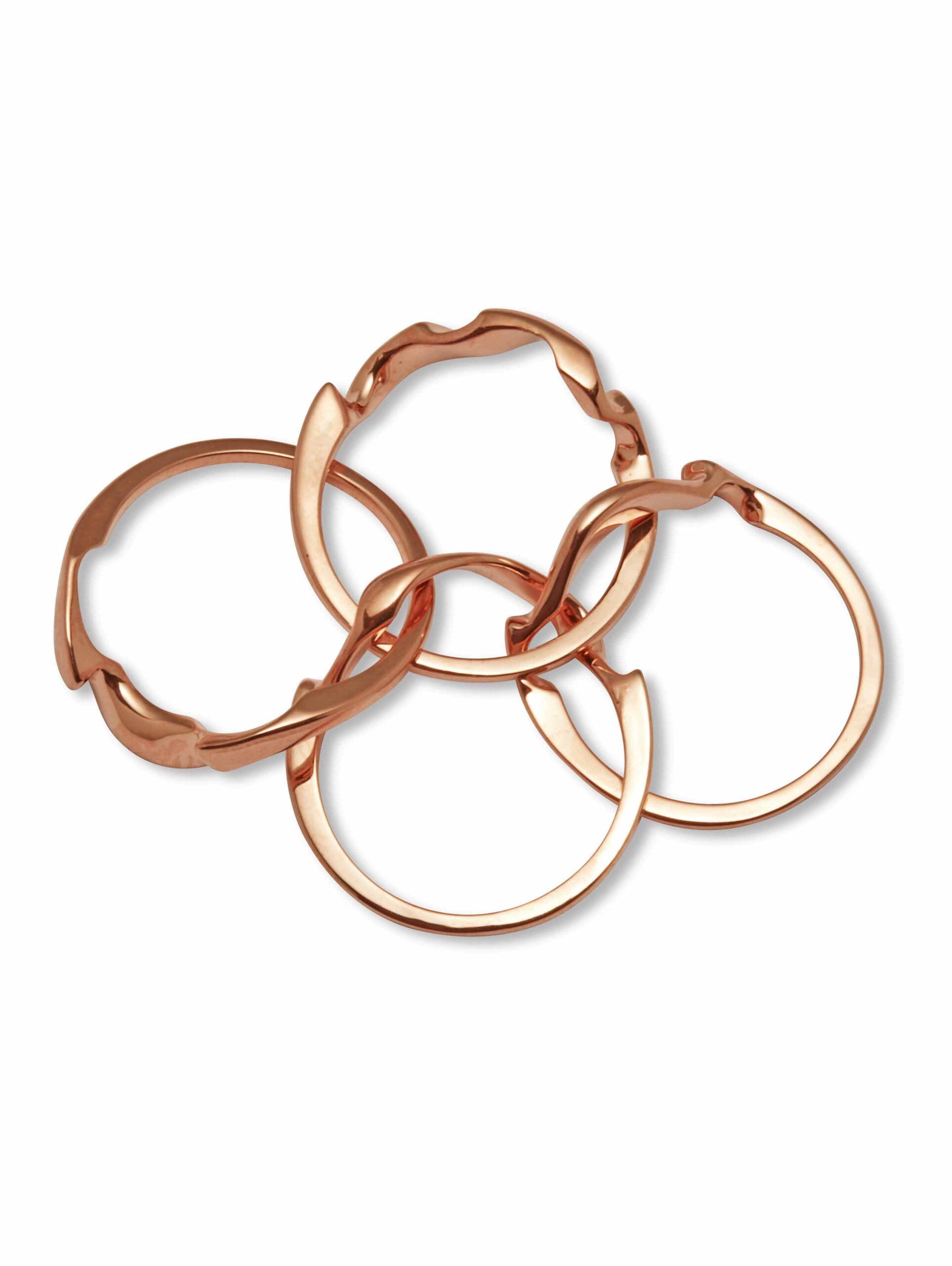 PalmBeach Jewelry 14k Yellow or Rose Gold-Plated or Platinum-Plated Braided Puzzle Ring - Image 2