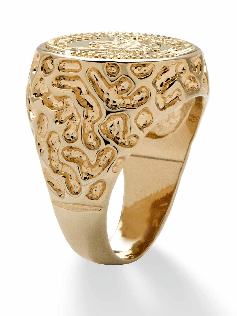 PalmBeach Jewelry American Eagle Coin-Design Gold-Plated Ring, Includes Gift Box and Pouch - Image 5
