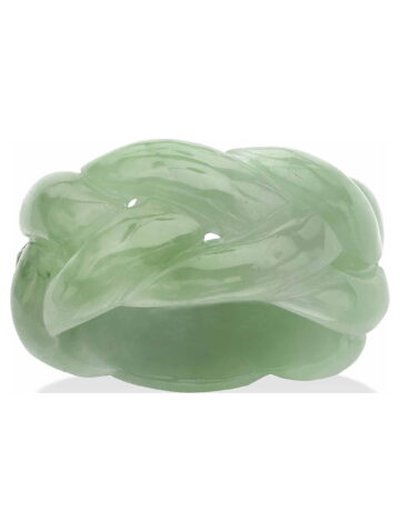 PalmBeach Jewelry Genuine Green Jade Braided Eternity Ring