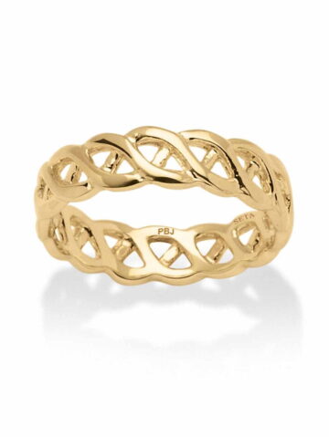 PalmBeach Jewelry Gold-Plated Braided Link Ring