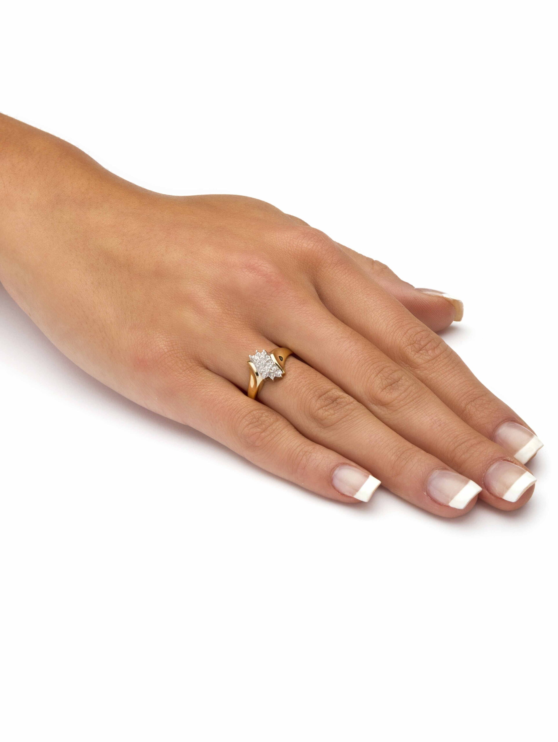 PalmBeach Jewelry Pave Diamond Accent Cluster Ring in 18k Gold-Plated or Platinum-Plated Sterling Silver - Image 4