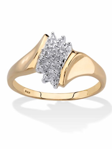 PalmBeach Jewelry Pave Diamond Accent Cluster Ring in 18k Gold-Plated or Platinum-Plated Sterling Silver