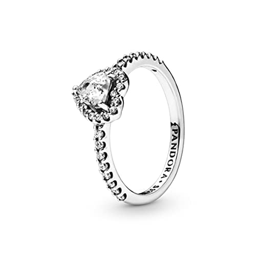 Pandora Jewelry Elevated Heart Cubic Zirconia Ring in Sterling Silver, Size 6 - Image 3